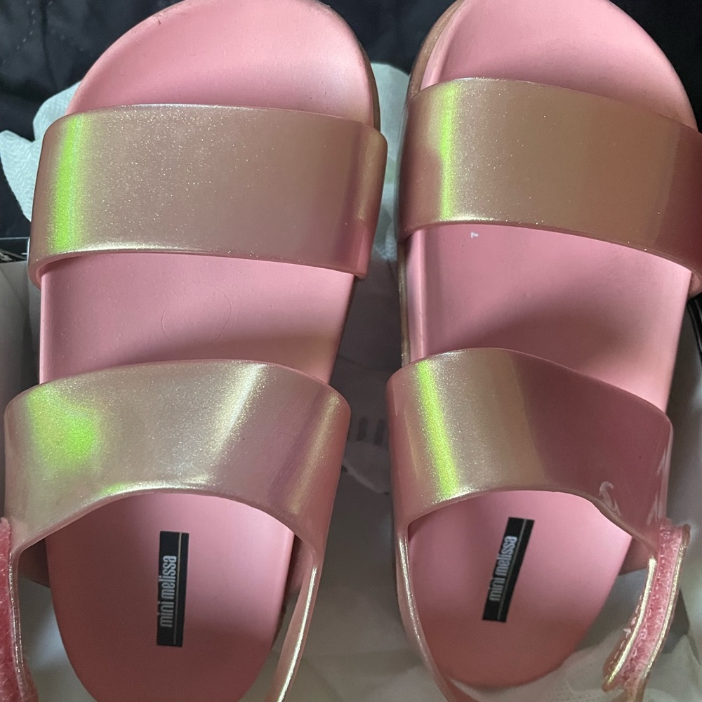 Mini Melissa Glossy Pink Sandals
